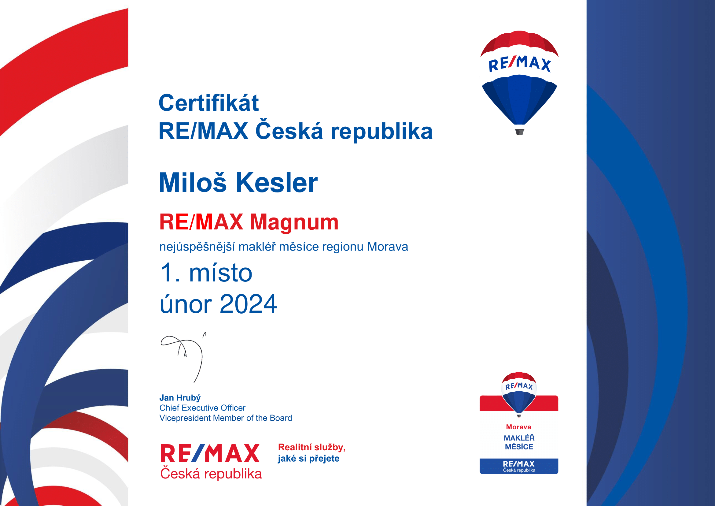 1. místo Makléř regionu Morava 02_2024-1